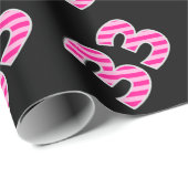 Pink Stripes 33 Event # (Geburtstag, Jahrestag) Geschenkpapier (Rolleneckpunkt)