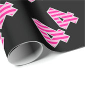 Pink Stripes 44 Event # (Geburtstag, Jahrestag) Geschenkpapier (Rolleneckpunkt)