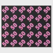 Pink Stripes 50 Event # (Geburtstag, Jahrestag) Geschenkpapier (Flach)