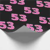 Pink Stripes 53 Event # (Geburtstag, Jahrestag) Geschenkpapier (Ecke)