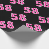 Pink Stripes 58 Event # (Geburtstag, Jahrestag) Geschenkpapier (Ecke)