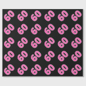 Pink Stripes 60 Event # (Geburtstag, Jahrestag) Geschenkpapier (Flach)