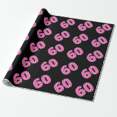 Pink Stripes 60 Event # (Geburtstag, Jahrestag) Geschenkpapier (Ungerollt)