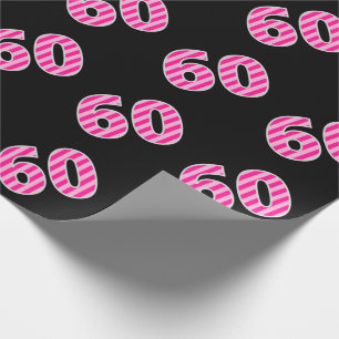 Pink Stripes 60 Event # (Geburtstag, Jahrestag) Geschenkpapier