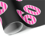 Pink Stripes 60 Event # (Geburtstag, Jahrestag) Geschenkpapier (Rolleneckpunkt)