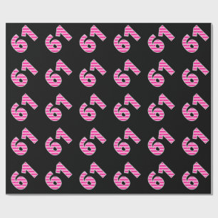 Pink Stripes 61 Event # (Geburtstag, Jahrestag) Geschenkpapier