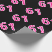 Pink Stripes 61 Event # (Geburtstag, Jahrestag) Geschenkpapier (Ecke)