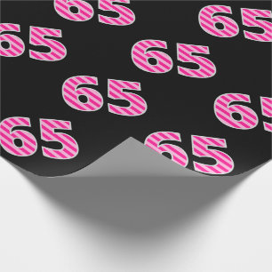 Pink Stripes 65 Event # (Geburtstag, Jahrestag) Geschenkpapier