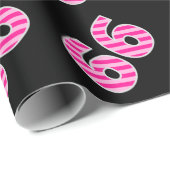 Pink Stripes 66 Event # (Geburtstag, Jahrestag) Geschenkpapier (Rolleneckpunkt)