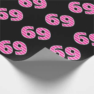 Pink Stripes 69 Event # (Geburtstag, Jahrestag) Geschenkpapier