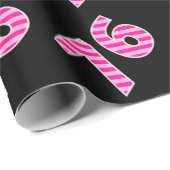 Pink Stripes 76 Event # (Geburtstag, Jahrestag) Geschenkpapier (Rolleneckpunkt)