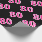 Pink Stripes 80 Event # (Geburtstag, Jahrestag) Geschenkpapier (Ecke)
