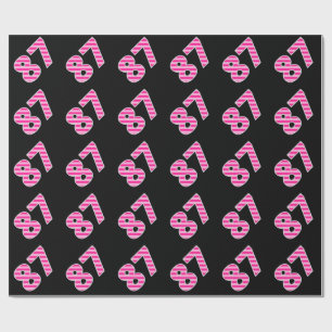 Pink Stripes 87 Event # (Geburtstag, Jahrestag) Geschenkpapier