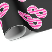 Pink Stripes 88 Event # (Geburtstag, Jahrestag) Geschenkpapier (Rolleneckpunkt)