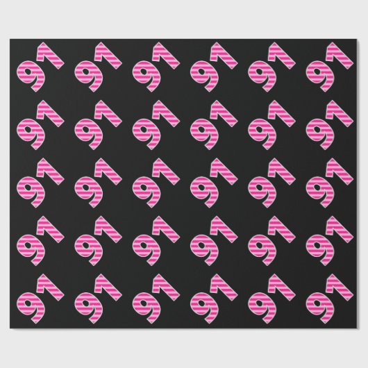 Pink Stripes 91 Event # (Geburtstag, Jahrestag) Geschenkpapier (Flach)