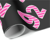 Pink Stripes 92 Event # (Geburtstag, Jahrestag) Geschenkpapier (Rolleneckpunkt)