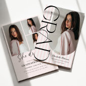 Pink Stripes Aesthetic Graduation Invitation Einladung