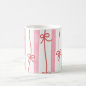 Pink stripes and and red ribbon and bows kaffeetasse (Mittel)