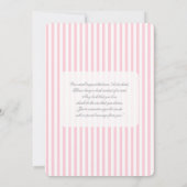 Pink Stripes Baby Shower girl Invitation Einladung (Rückseite)