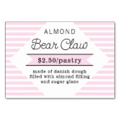 Pink Stripes Bakery Food Label-Karte Tischnummer (Vorderseite)
