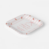 Pink Stripes Berry Sweet Baby Shower Pappteller (Gewinkelt)