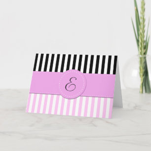 Pink Stripes, Black Stripes, Lines, Monogram