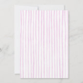 Pink Stripes Blue Hearts Vintag Babydusche Einladung (Rückseite)