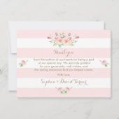 Pink Stripes Blume Hochzeit Danke (Rückseite)