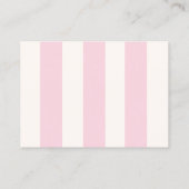 Pink Stripes Cherry Books for Baby Shower  Begleitkarte (Rückseite)