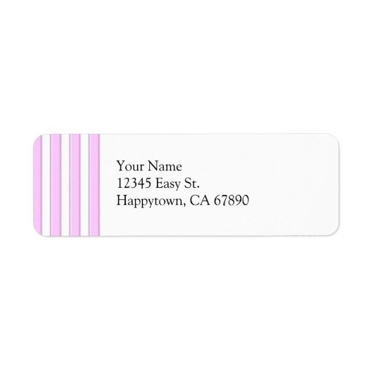 Pink Stripes Custom Label Template (Vorne)