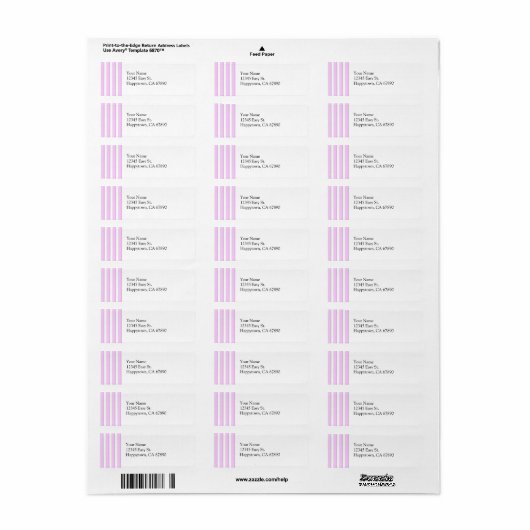 Pink Stripes Custom Label Template (Vorne)