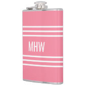 Pink Stripes custom monogram flask Flachmann (Links)