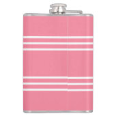 Pink Stripes custom monogram flask Flachmann (Rückseite)