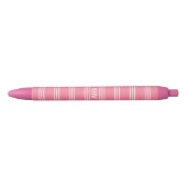 Pink Stripes custom monogram Pens Kugelschreiber (Vorderseite)