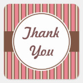 Pink Stripes Danke Stickers (Vorderseite)