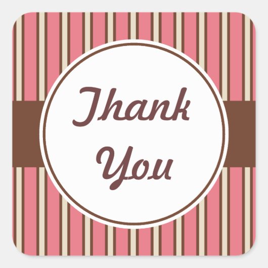 Pink Stripes Danke Stickers (Vorderseite)