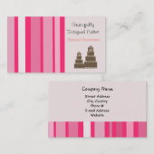 Pink Stripes Designer Visitenkarte (Vorne/Hinten)