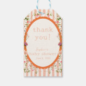 Pink Stripes Garden Blumenspülung Kinderdusche Geschenkanhänger (Vorderseite)