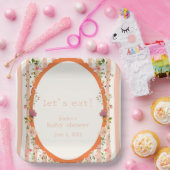 Pink Stripes Garden Blumenspülung Kinderdusche Pappteller (Party)