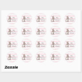 Pink Stripes Heart Bunny Baby Shower Stickers (Blatt)