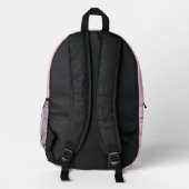 Pink Stripes Individuelle Name Personalisiert Soft Bedruckter Rucksack (Rückseite)