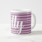 Pink stripes Jumbo-Tasse (Vorderseite Rechts)