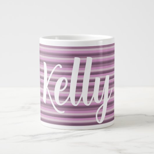 Pink stripes Jumbo-Tasse (Vorderseite)