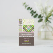 Pink Stripes Karo Dots Scribbles Combo-Muster Visitenkarte (Stehend Vorderseite)