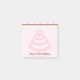 Pink Stripes Kuchengebäck Postit Notepad Post-it Klebezettel