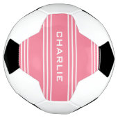 Pink Stripes kundenspezifische Monogramm Fußball (Gedreht)