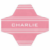 Pink Stripes kundenspezifische Monogramm Fußball (Flach)