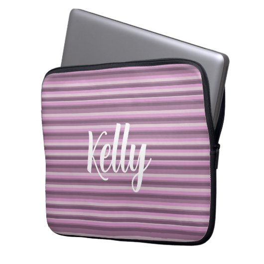 Pink stripes laptopschutzhülle (Vorderseite Links)