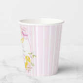 Pink Stripes Lemons and Flowers Grad Paper Cups Pappbecher (Links)