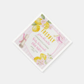 Pink Stripes Lemons and Flowers Graduation Serviette (Ecke)